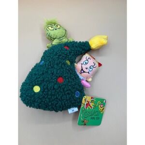 Dr. Seuss' The Grinch Squeaky Tree Character Dog Toy Grinch & Cindy Lou‎ Who NWT